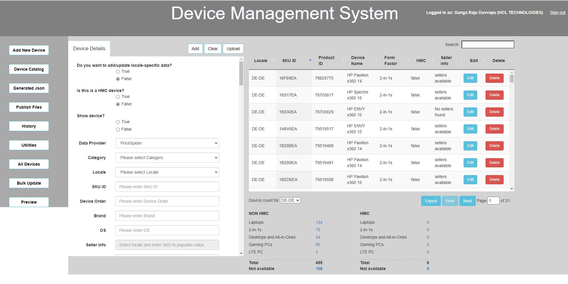 Device Details screenshot.