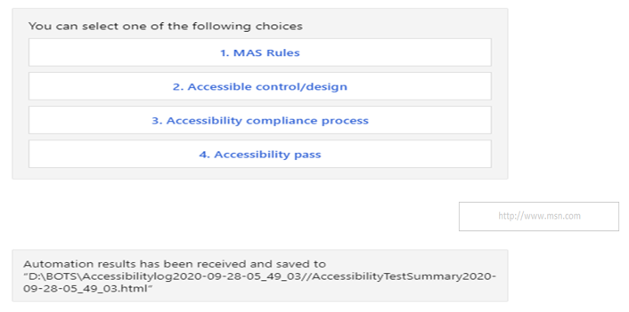 Accessibility BOT test result